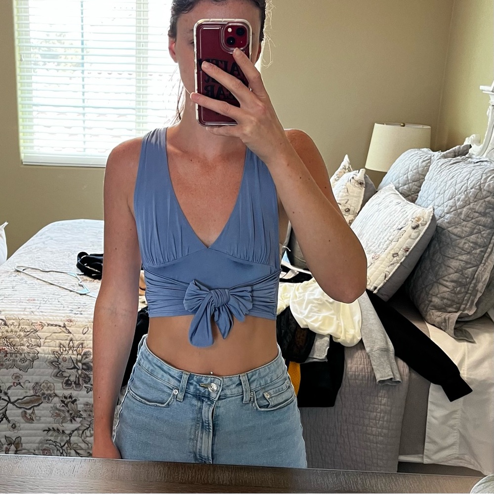 Women's Blue Sleeveless Top